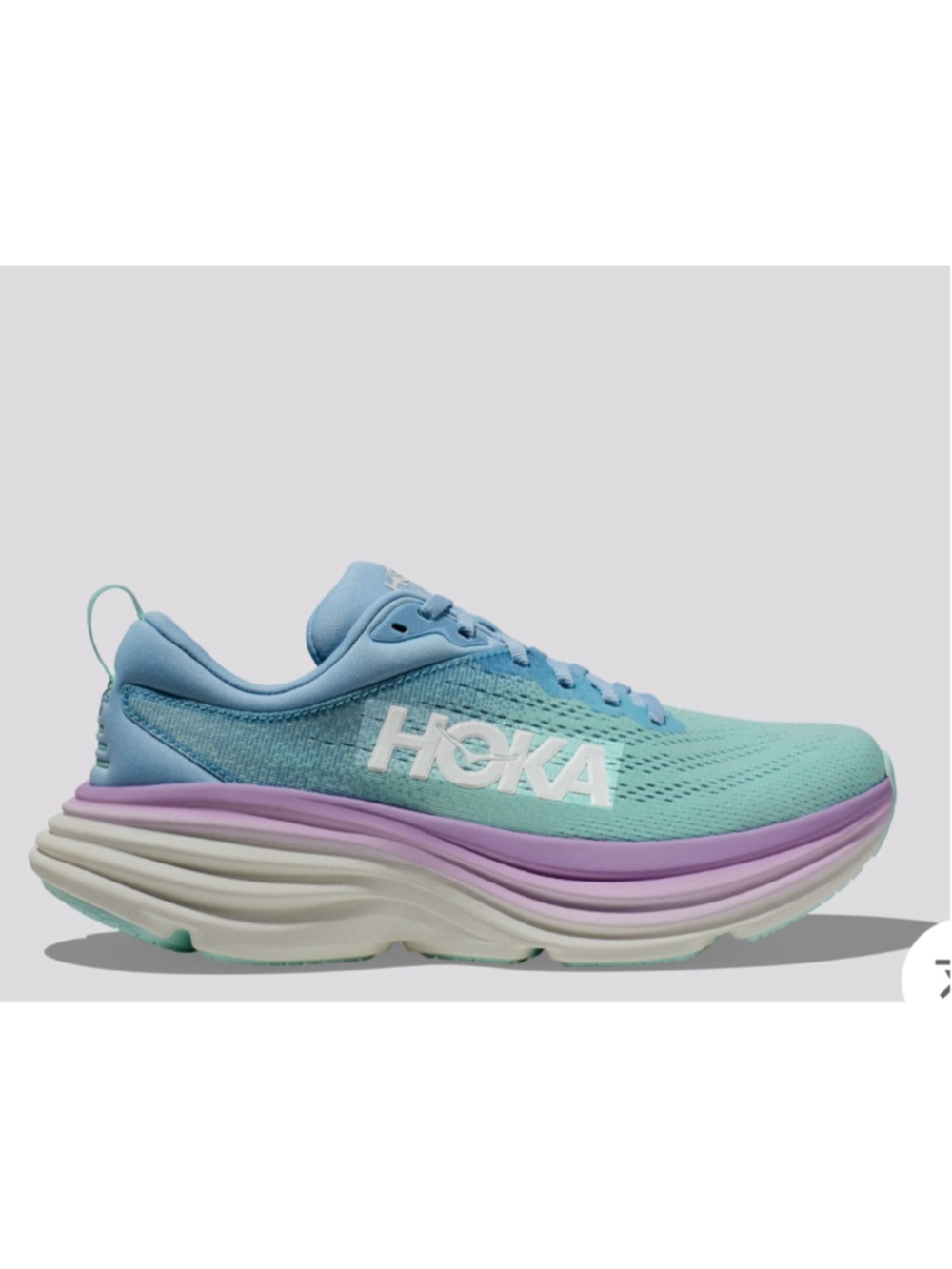 HOKA One One Bondi 8 Running Shoes Walking Gym Airy Blue / Sunlight Ocean 7.5